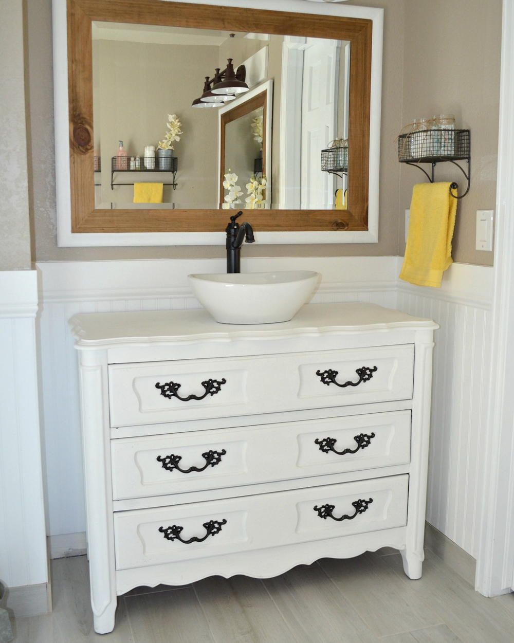  Country  Chic Upcycled Bathroom  Vanity  DIYIdeaCenter com