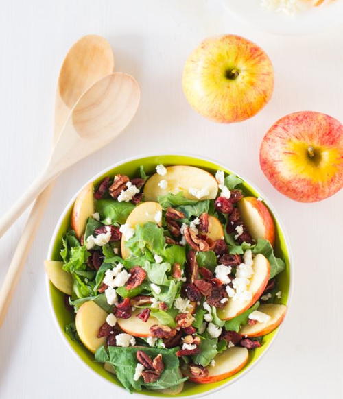 Apple Pecan and Feta Salad with Honey Apple Dressing