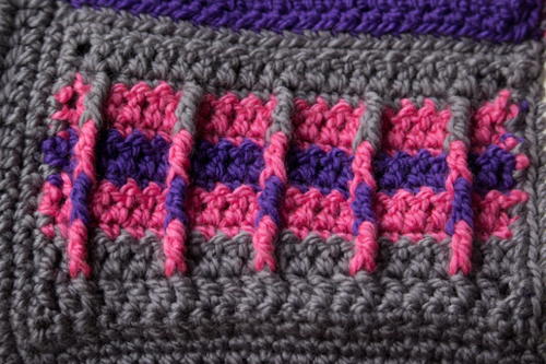 Groovy Berry Crochet Messenger Bag - Bottom Left
