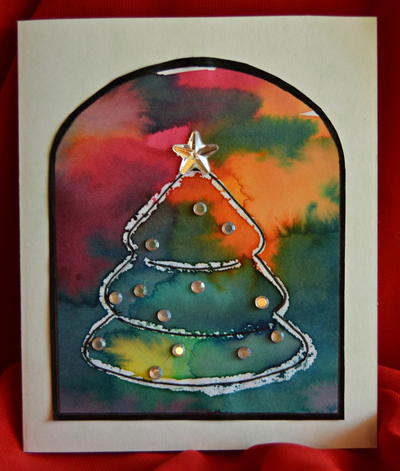 Stained Glass Christmas Tree DIY Card | AllFreeChristmasCrafts.com