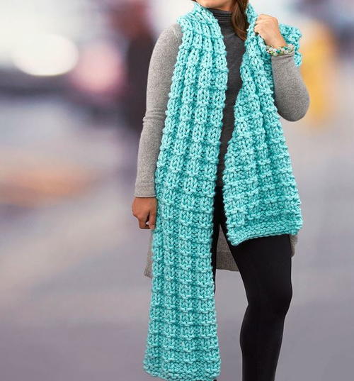 Sprawling Seas Knit Super Scarf