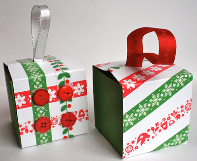 Recycled Gift Box Christmas Ornaments