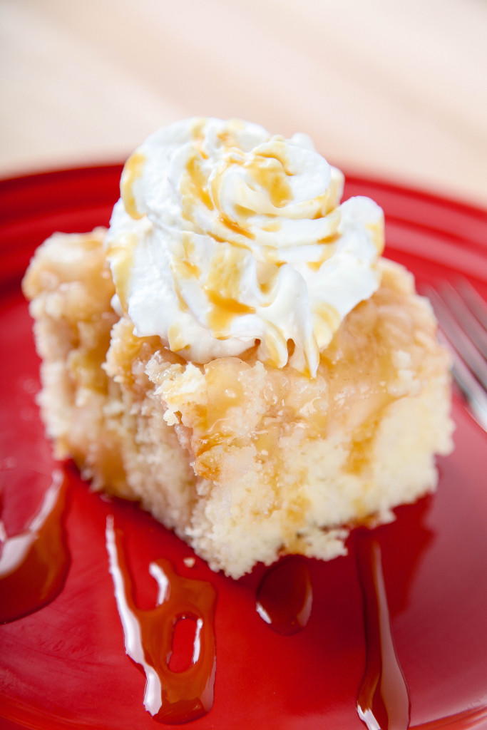 Caramel Apple Poke Cake Recipe | TheBestDessertRecipes.com
