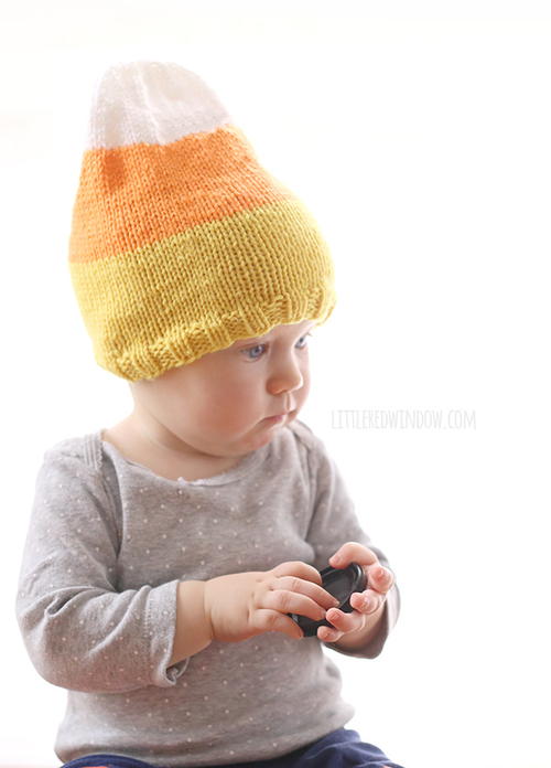 Sweet Candy Corn Knit Hat