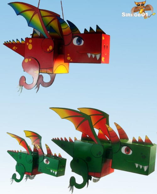 Kuboid Printable Paper Dragons