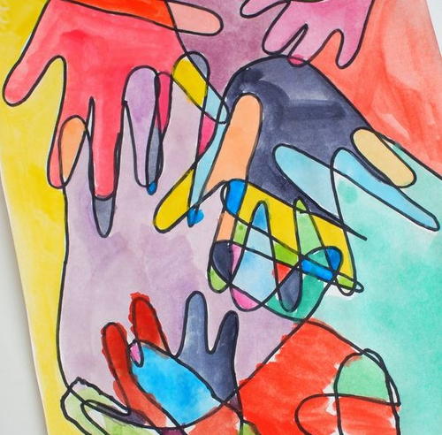 Family Bonding Watercolor Handprint Craft