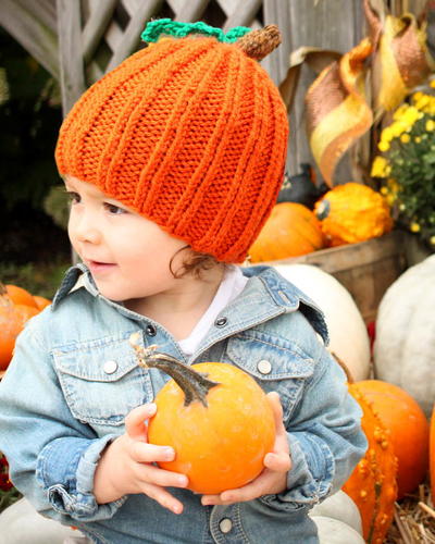 Toddler Pumpkin Hat Knitting Pattern