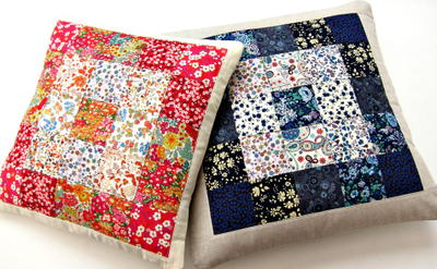 Simple Squares Floral Patchwork Cushion
