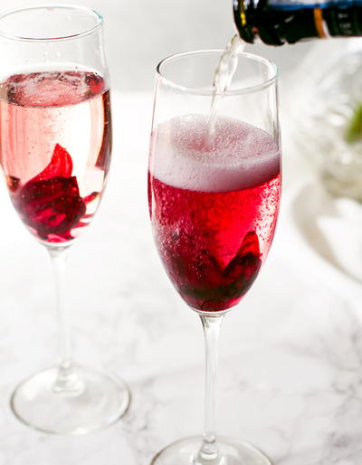 Hibiscus Rose Prosecco Cocktail