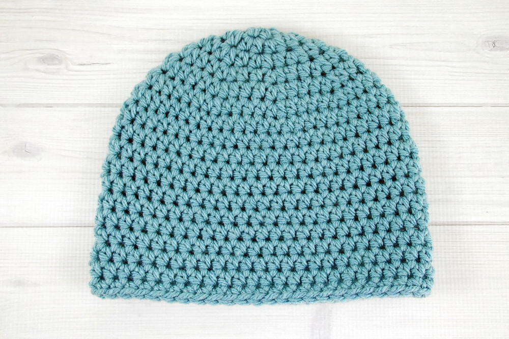 Dusty Blue Bulky Crochet Beanie