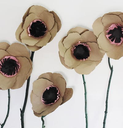 Giant Kraft Paper Flowers