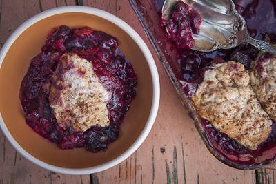 Apricot and Berry Cobbler