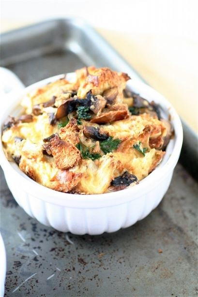 Mushroom Bread Pudding