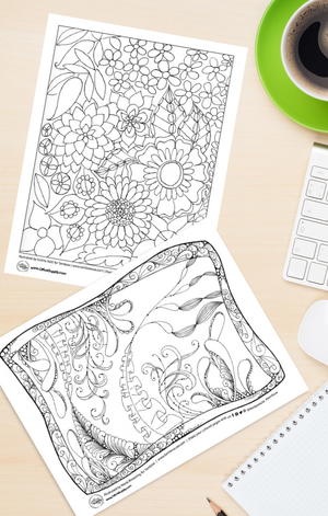 Two Fantastic Floral Coloring Pages