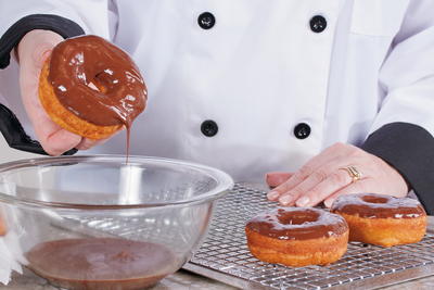 Shortcut Chocolate-Glazed Donuts