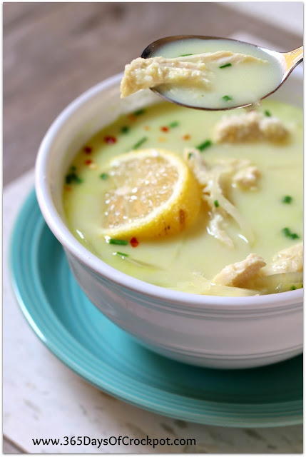 Slow Cooker Greek Lemon Chicken Soup