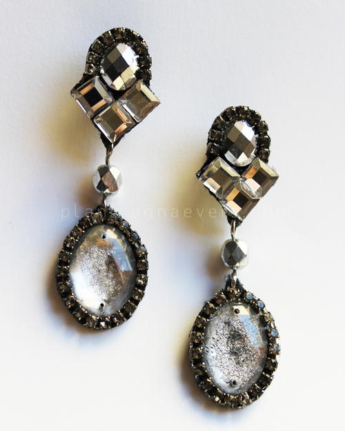 Vintage Blinged Drop Earrings