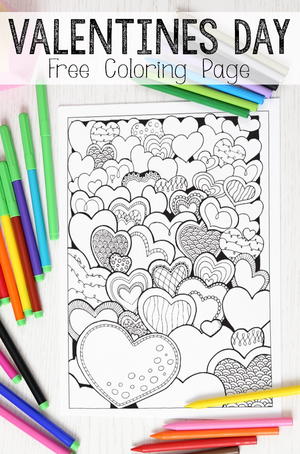 Heartfelt Valentine's Day Coloring Page