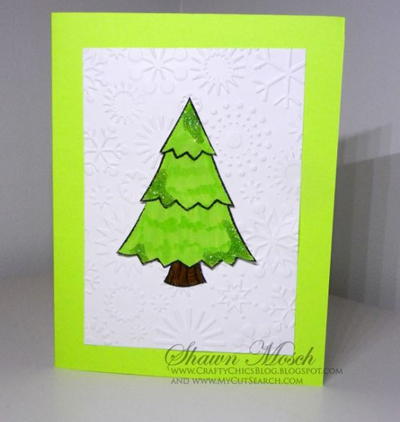 Snow-Capped Tree Handmade Christmas Card