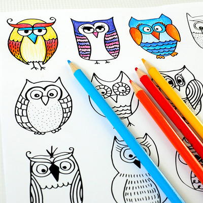 Eye Full of Owls Coloring Page