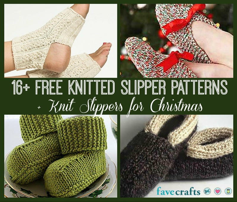 16 Free Knitted Slipper Patterns + Knit Slippers for Christmas ...