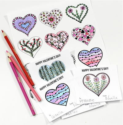 Valentine's Day Hearts Coloring Pages