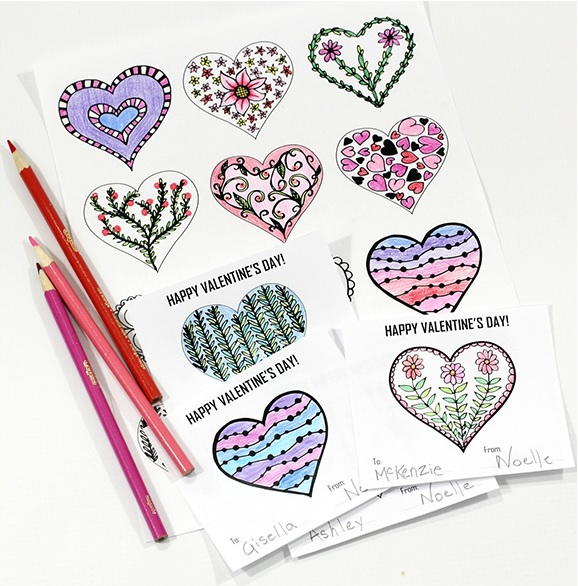 Valentines Day Hearts Coloring Pages