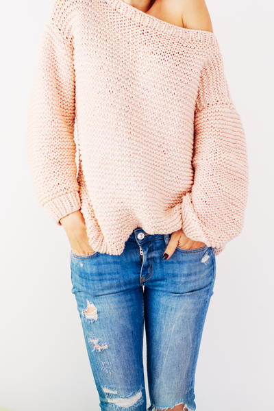 Peachy Keen Oversize Knitted Sweater