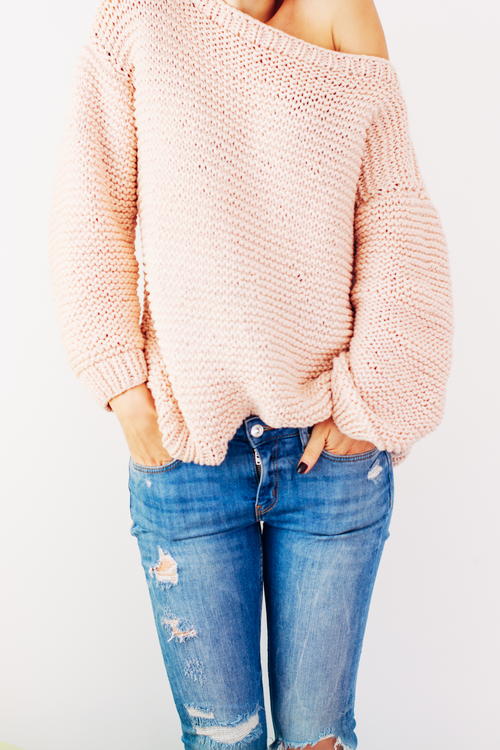 Peachy Keen Oversize Knitted Sweater