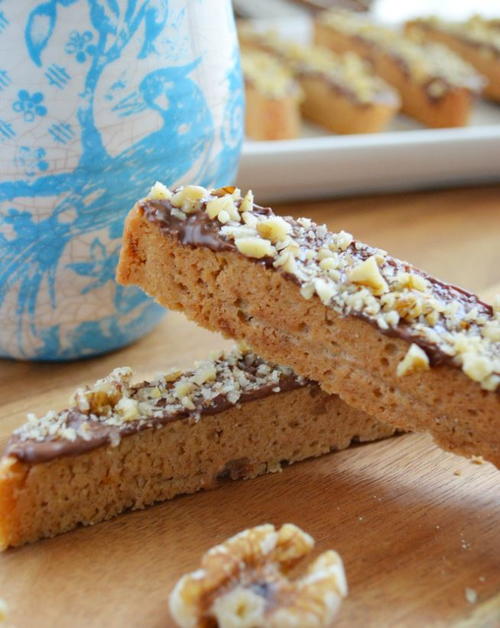 Chocolate Dipped Orange and Walnut Biscotti