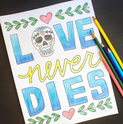Love Never Dies Coloring Page