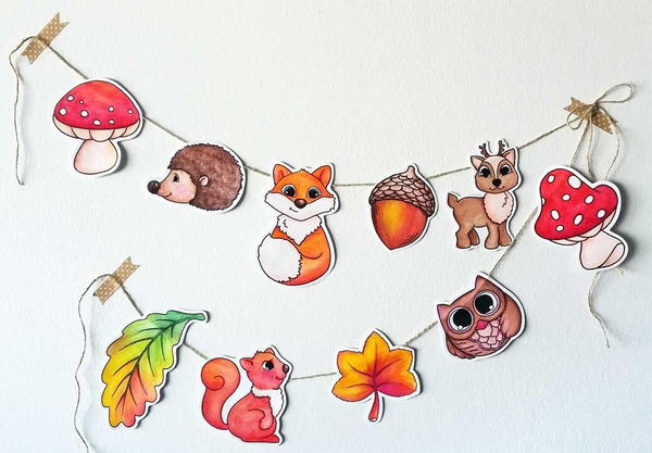 Woodland Animal Garland Fall Craft