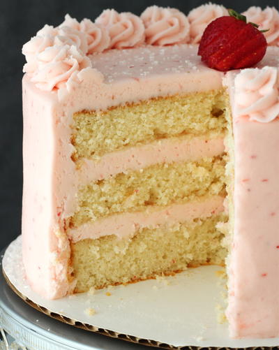 Strawberry Moscato Layer Cake