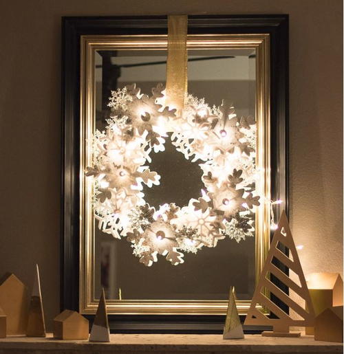 Glowing Snowflake Wreath