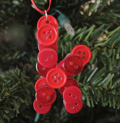 Button Initial Christmas Ornament Craft