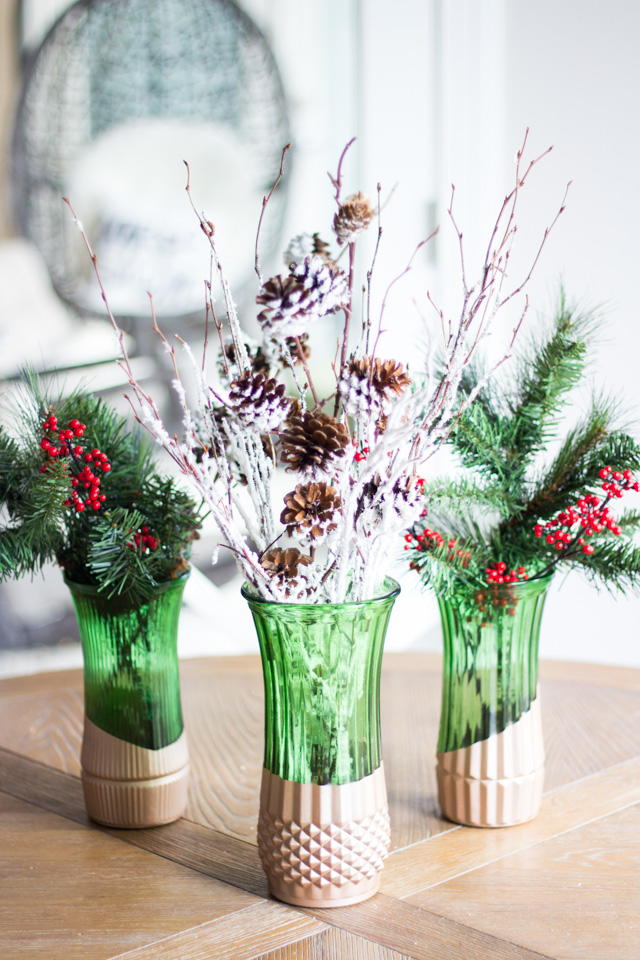 Metallic-Dipped Christmas DIY Vase | AllFreeHolidayCrafts.com