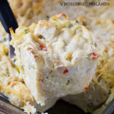 Chicken Turkey Cheesy Alfredo Casserole