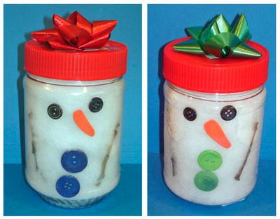 Stuffed Snowman Jar Craft for Kids