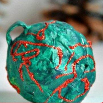 Kid-Friendly Papier Mache Ball Ornaments