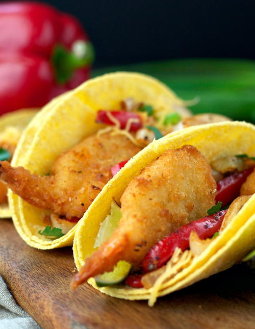 Crispy Shrimp Fajitas