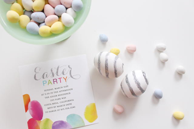 Elegant Glitter Striped Easter Eggs