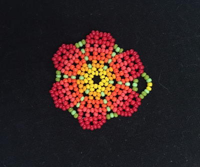 Beaded Peyote Stitch Flower Pendant