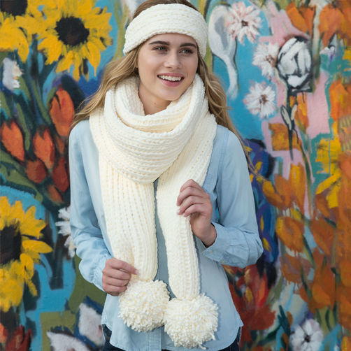 Loom Knit Headband and Super Scarf