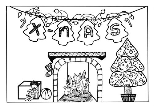 Night Before Christmas Adult Coloring Page | FaveCrafts.com