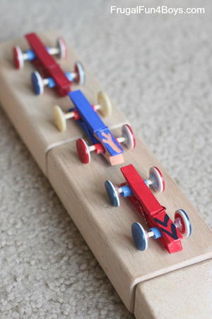 Simple Clothespin and Button Cars Craft