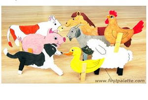 Cute Clothespin Animal Farm Craft