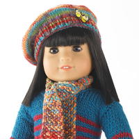 Darling Knit Doll Scarf and Beret