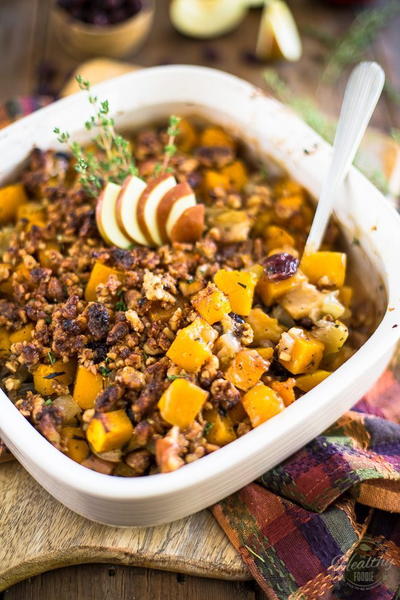 Roasted Butternut Squash and Apple Casserole
