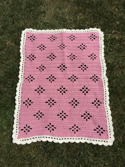 Sweet Floral Lace Baby Blanket