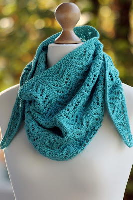 True Blue Knit Shawlette